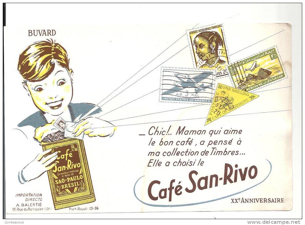 Buvard Café Café San-Rivo XX ème Anniversaire - Café & Thé
