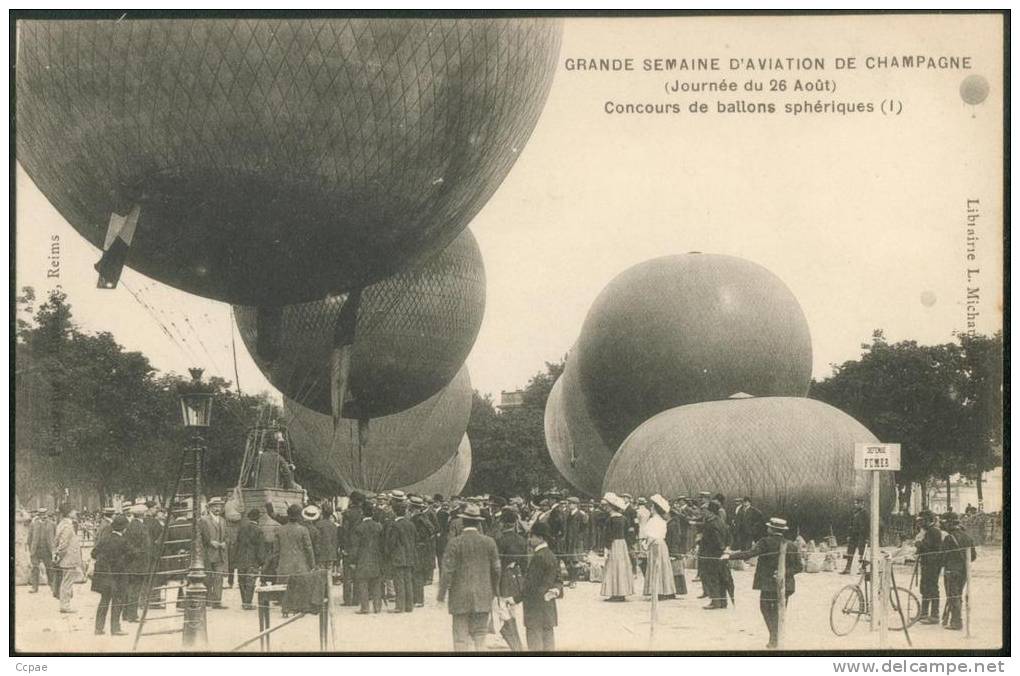 Semaine De Champagne -  26 Août  1909-  Concours De Ballons Sphériques  (1) - Meetings