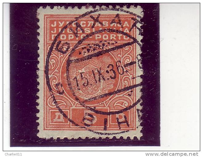 PORTO-COAT OF ARMS-5 DIN-TYPE II-POSTMARK-BIHAC-BOSNIA AND HERZEGOVINA-YUGOSLAVIA-1931 - Impuestos