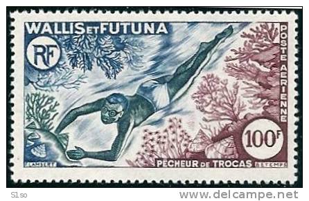 WALLIS Et FUTUNA 1962 /63 Poste Aerienne PA 19   Neufs Sans  Charnière Peche Au Trocas - Neufs