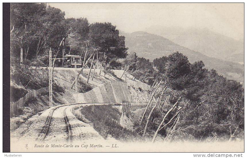 Monaco CPA 3. Route De Monte-Carlo Au Cap Martin - LL. Railway Chemin De Fer (2 Scans) - Autres & Non Classés