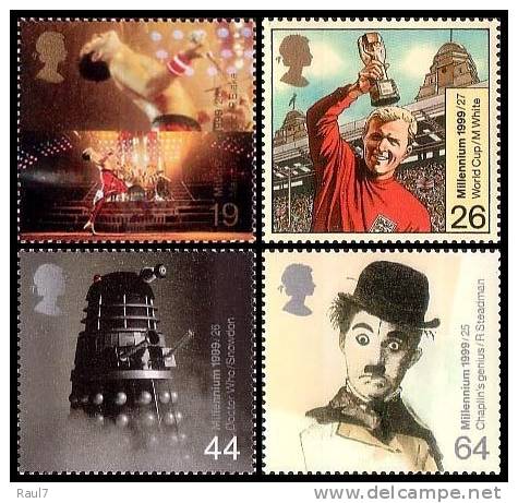 GRAND-BRETAGNE - 1999 Millénium 6 - Les Divertissements, Chaplin - 4v Neufs// Mnh - Unused Stamps