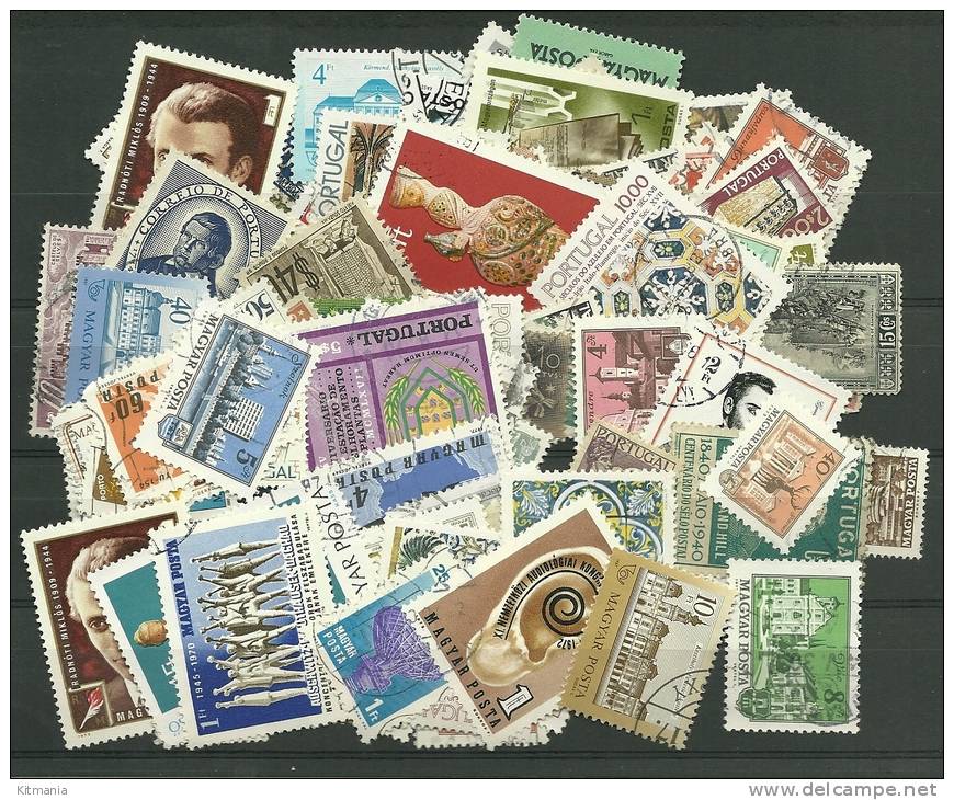 100 Used Stamps Of Portugal And Hungary - L2414 - Oblitérés