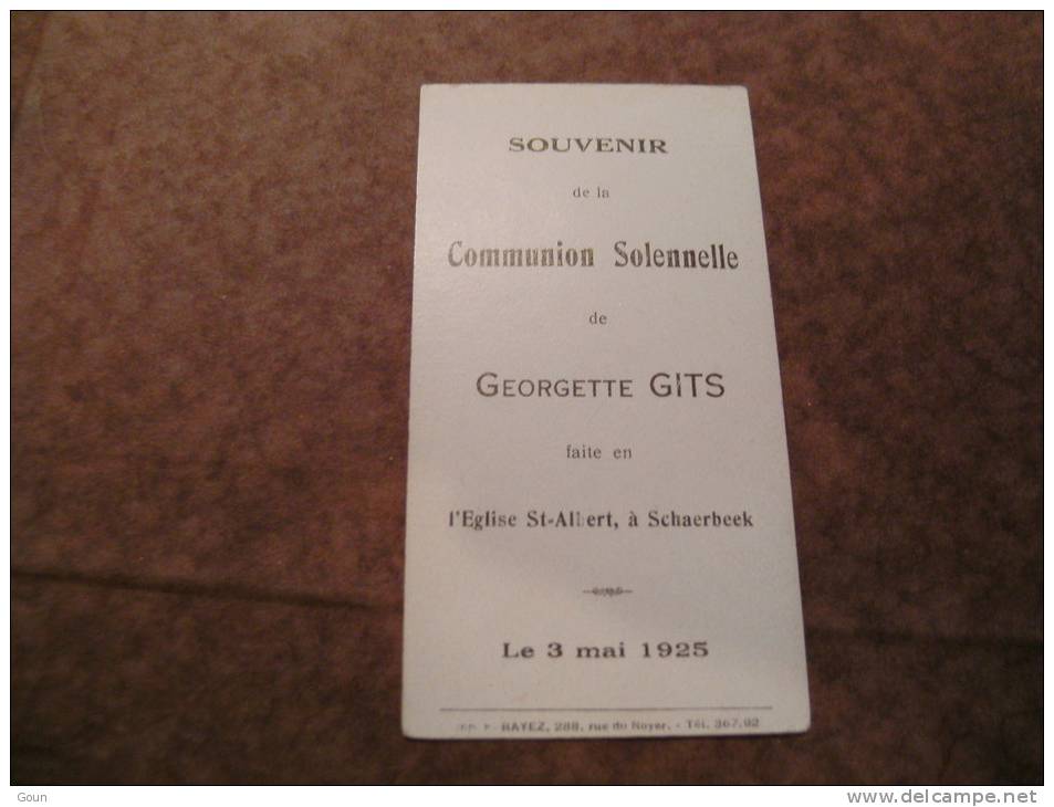 BC4-2-100 CDP Souvenir Communion  Georgette Gits 1925 Schaerbeek - Communion