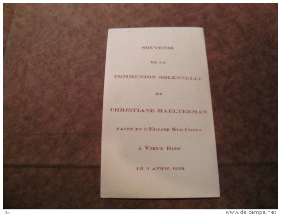 BC4-2-100 CDP Souvenir Communion Christiane Haelterman Vieux Dieu Oude God 1938 - Kommunion Und Konfirmazion