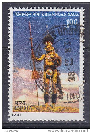 India 1981 Mi. 867    1.00 (R) Indische Stämme Krieger Der Khiamngan - Oblitérés