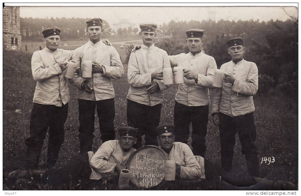 Carte Photo Militaire-Deutschland-Allemangne HAMMELBURG-CHOPE-Tonneau Bière-Bier-Beer-Guerre-1914-1918 - Hammelburg