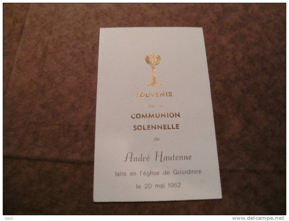 BC4-2-100 CDP Souvenir Communion  André Hautenne 1962 Gourdinne - Communion