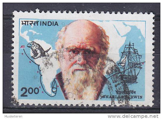 India 1983 Mi. 951    2.00 (R) Charles Darwin Voyage Reise Mit "Beagle Ship Schiff - Gebruikt