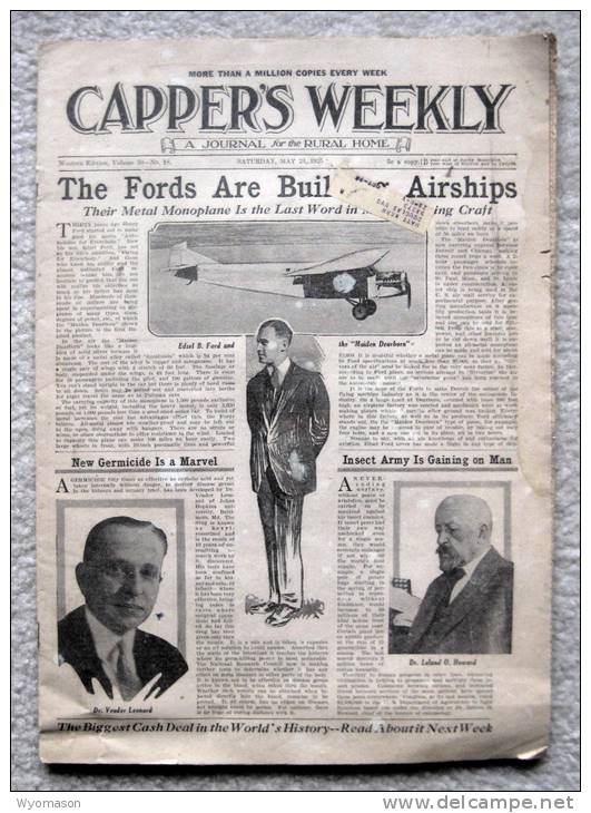 Capper's Weekly - A Journal For The Rural Home - May 23, 1925 [#A0411] - News/ Current Affairs