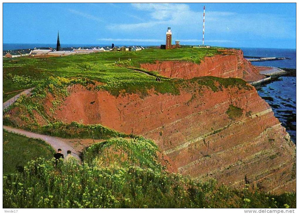 01263 HELGOLAND - Blick Auf Die Westküste, Den Leuchtturm Und Die Kirche - Helgoland