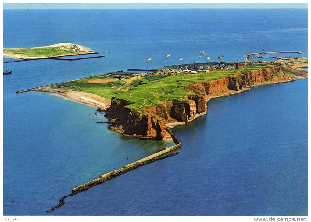 01298 HELGOLAND - Luftaufnahme Von Nordwesten Auf Insel Und Düne - Helgoland