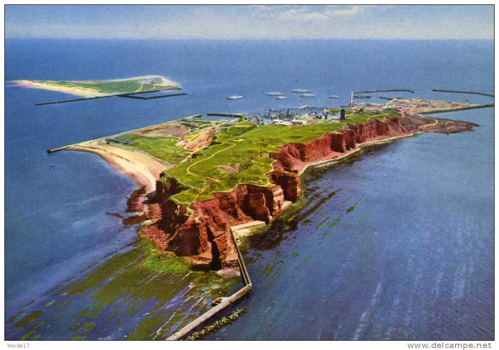 01313 HELGOLAND - Luftaufnahme Von Nordwesten Auf Insel Und Düne - Helgoland