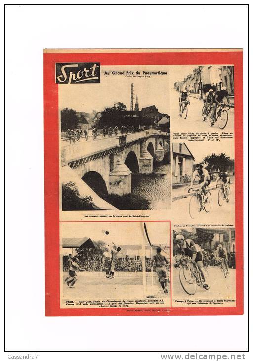 Sport.. La Vie En Plein Air-Jean Balezo-Cyclisme:1er Pas Dunlop:photos De Vichy,St-Pourcain,Bézenet,Chatelard (Allier) - 1900 - 1949