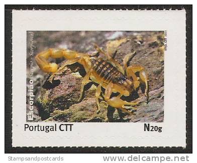 Portugal Timbre Personnalisé Scorpione Arachnide 2011 ** Personalized Stamp Scorpion Arachnida 2011 ** - Unused Stamps