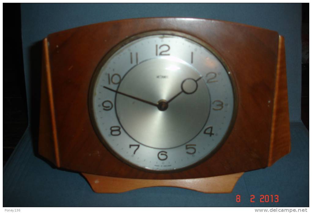 Réveil Anglais Avec Sonnerie Metamec Années 1950 8 Jours 7 Rubis Mvent Français Hêtre Etnoyer L:23 H:15,5 - Alarm Clocks