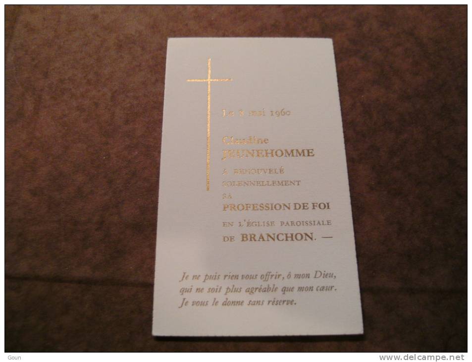 BC4-2-100 CDP Souvenir Communion Claudine Jeunehomme Branchon 1960 - Communion