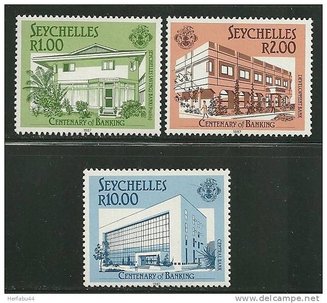 Seychelles    Centenary Of  Banking      Set    SC# 622-24 MNH** - Seychelles (1976-...)