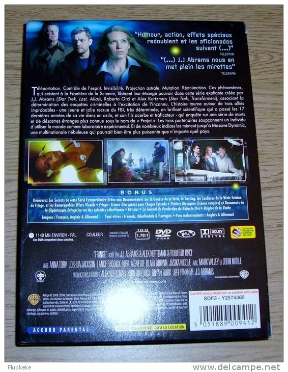 Fringe Intégrale De La Saison 1 Dvd Zone 2 Vf / Vostfr Anna Torv Joshua Jackson 2008-2009 - TV Shows & Series