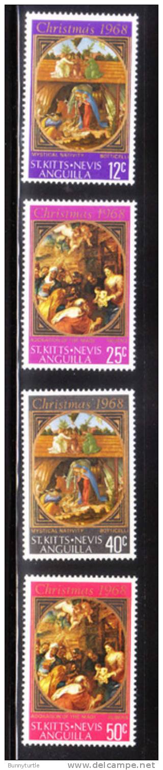 St. Kitts-Nevis 1968 Christmas Paintings Mint Hinged - St.Christopher, Nevis En Anguilla (...-1980)
