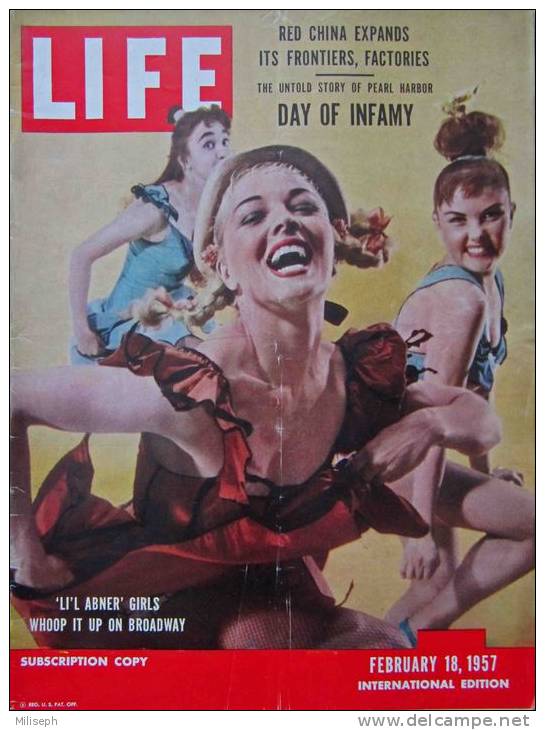 Magazine LIFE -  FEBUARY 18 , 1957 - INTER. ED. -  Autos élégantes D'  ITALIE - PEARL HARBOR -  Publicités  (3050) - Nouvelles/ Affaires Courantes