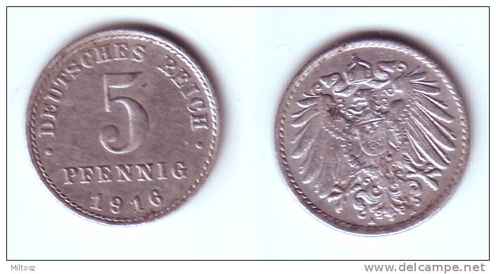 Germany 5 Pfennig 1916 A WWI Issue - 5 Pfennig