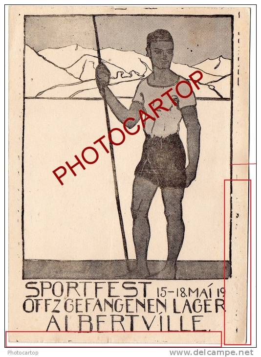 Fete Des Sport Des OFFICIERS Allemands Prisonniers Au Camp D'ALBERTVILLE-1919-Militaria- DEFAUTS- - Albertville