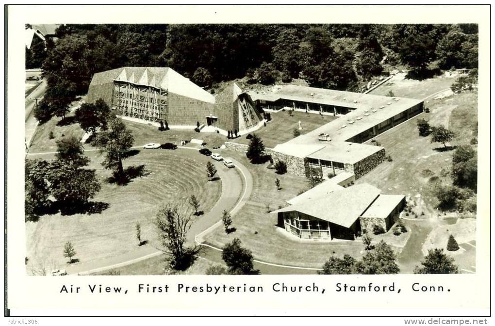 CPA  AIR VIEW, First Presbyterian Church  7529 - Stamford