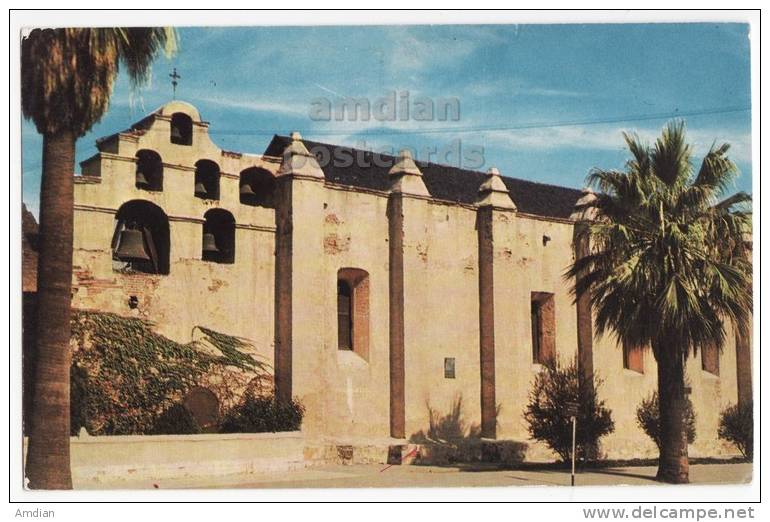 USA, CALIFORNIA, SAN GABRIEL MISSION BUILDING FRONT VIEW ~c1960s Vintage Unused Postcard [c3430] - Missions