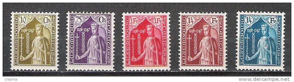 Luxembourg - 1932 - Y&T 239/43 - Neuf * - 1926-39 Charlotte Right-hand Side