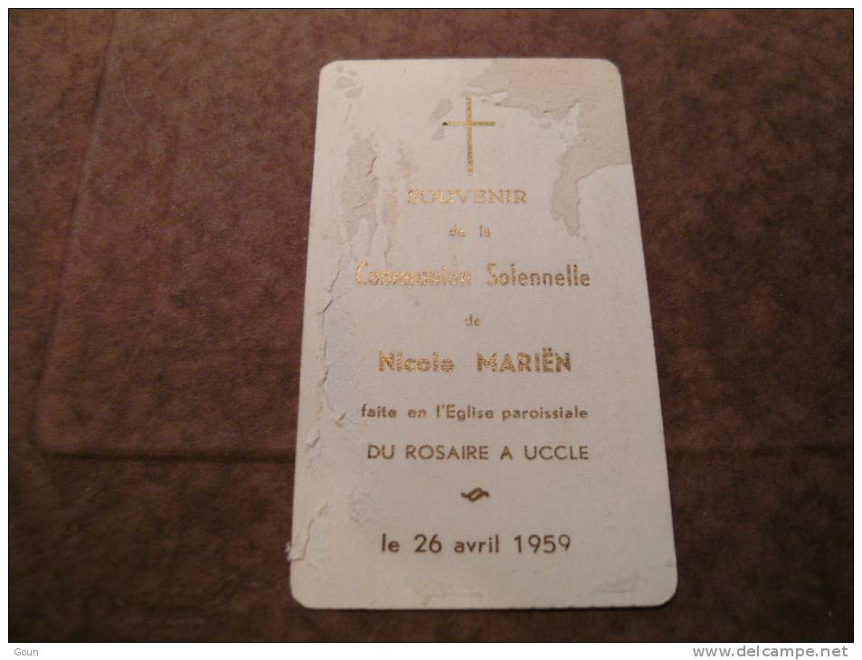 BC4-2-101 CDP Souvenir Communion Nicole Mariën Uccle 1959 - Kommunion Und Konfirmazion