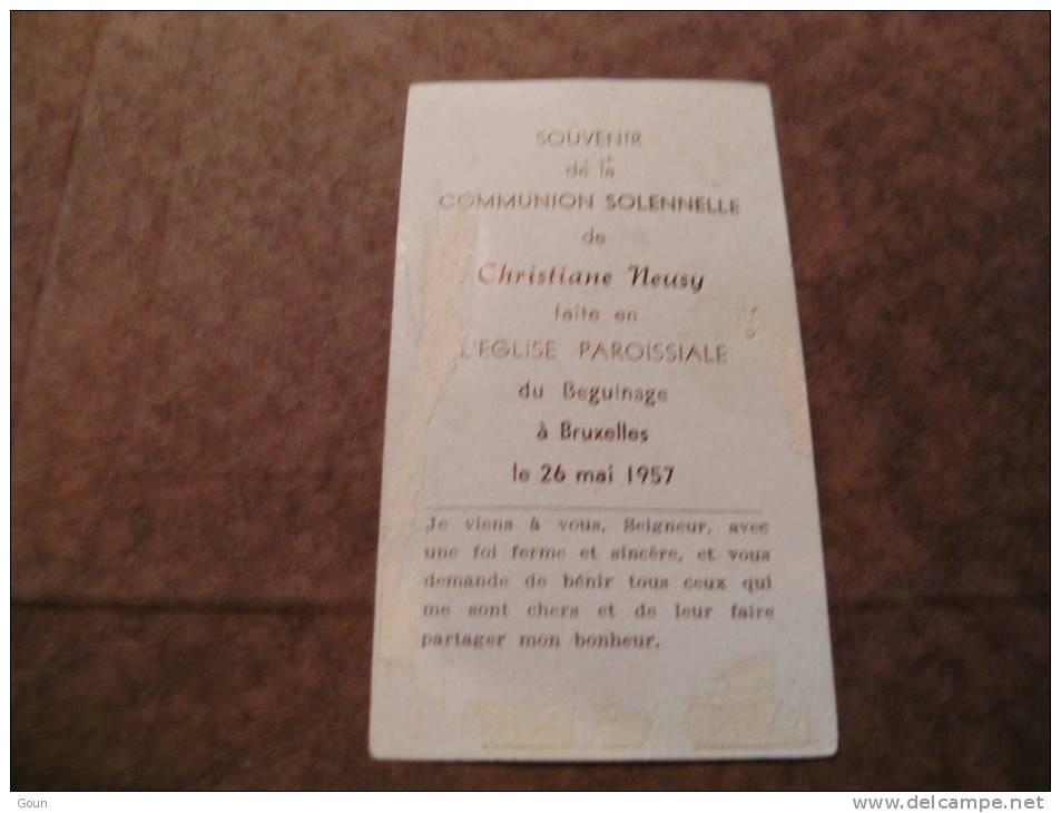 BC4-2-101 CDP Souvenir Communion Christiane Neusy Bruxelles 1957 - Kommunion Und Konfirmazion