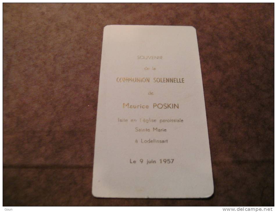BC4-2-101 CDP Souvenir Communion  Maurice Poskin Lodelinsart 1957 - Kommunion Und Konfirmazion