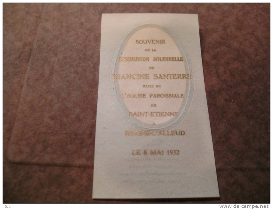 BC4-2-101 CDP Souvenir Communion  Francinne Santerre Braine L'Alleud 1932 - Kommunion Und Konfirmazion