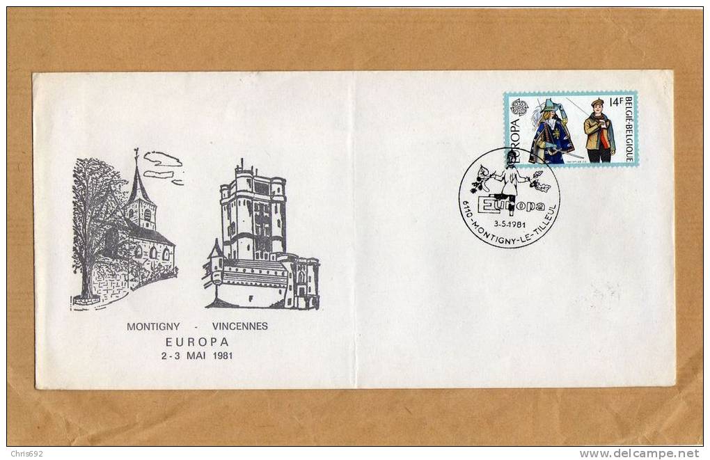 Enveloppe Brief Cover 2007 Montigny Vincennes Europa Montigny-le-Tilleul - Briefe U. Dokumente