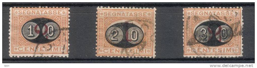 Regno D'Italia - 1890-91- Segnatasse (mascherine) (usati) Sass. 17-19 - Serie Completa - Strafport