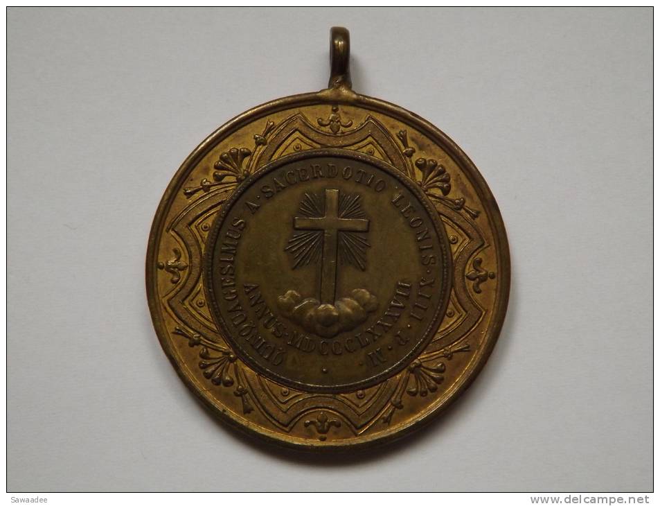 MEDAILLE - ITALIE - ROME - VATICAN - PAPE - LEONE XIII PONT. MASS. - 1887 - QUINQUAGESIMUS A.SACERDOTIC LEONIS XIII P.M. - Altri & Non Classificati