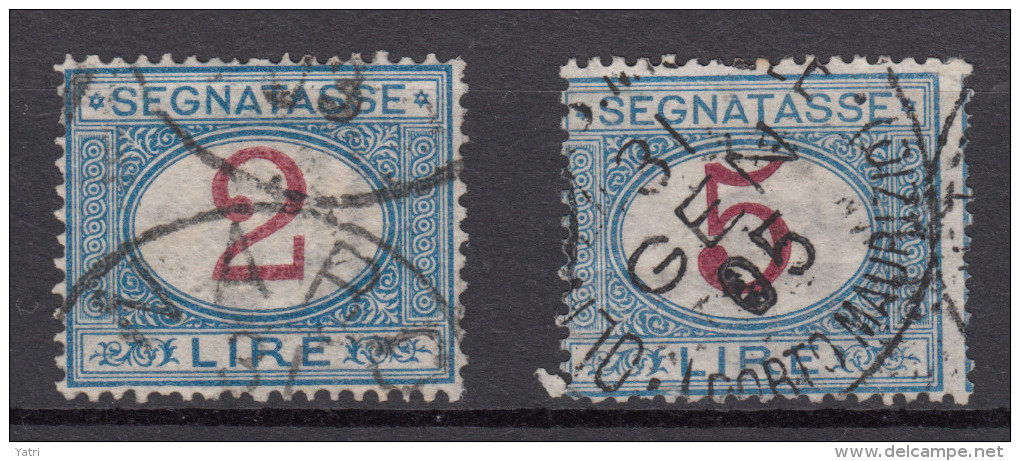 Regno D'Italia - 1903 Segnatasse: 2 E 5 Lire Azzurro E Carminio Sass. 29-30 - Strafport