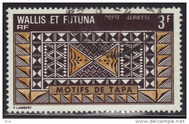 WALLIS Et FUTUNA 1975   Poste Aerienne PA 58 Oblitéré Cachet Haut  Motifs De Tapa. - Oblitérés