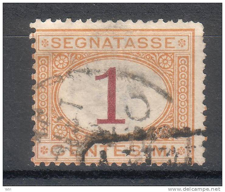 Regno D'Italia - 1870 Segnatasse (usato) 1 Centesimo Ocra E Carminio Sass. 1 - Taxe
