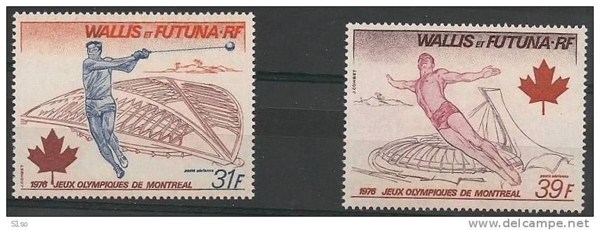 WALLIS Et FUTUNA 1976   Poste Aerienne PA 72 Et 73 Neufs Sans Charniere ** Jeux Olympiques  MONTREAL. - Unused Stamps