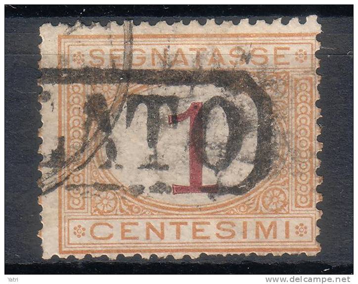 Regno D'Italia - 1870 Segnatasse (usato) 1 Centesimo Ocra E Carminio Sass. 1 - Taxe