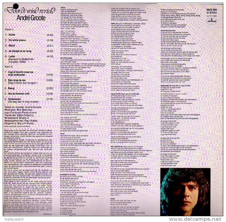 * LP *  ANDRÉ GROOTE - DOOR DE WIND VERTELD (Holland 1981) - Other - Dutch Music