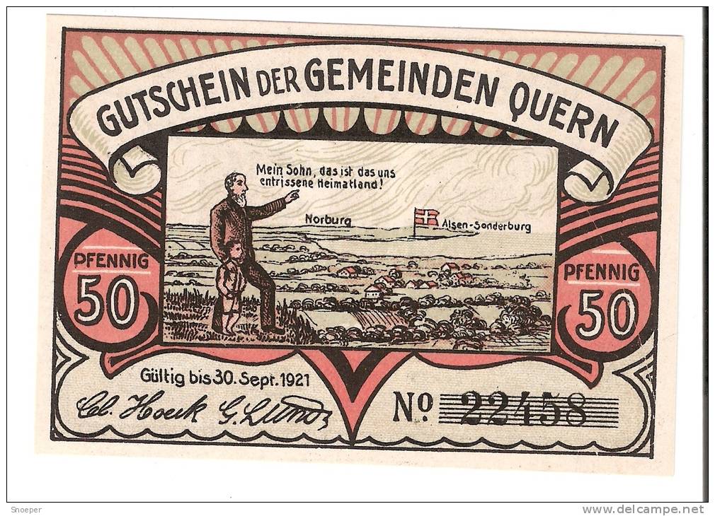 **notgeld Quern 50 Pf  ND (1921)  1091.2/2 - [11] Emissions Locales