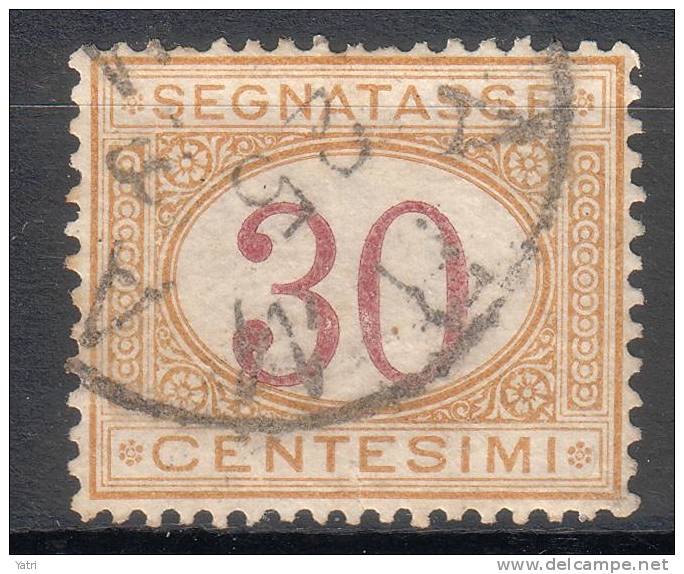 Regno D'Italia - 1870 Segnatasse (usato) 30 C. Ocra E Carminio Sass. 7 - Taxe