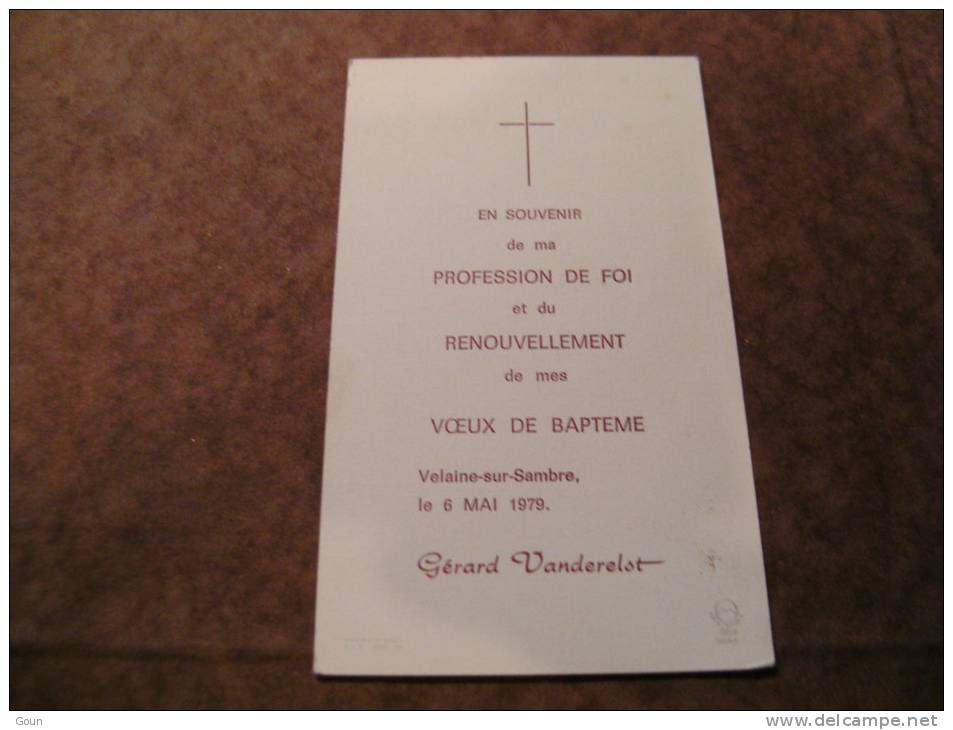 BC4-2-101 CDP Souvenir Communion  Gerard Vanderelst Velaine Sur Sambre 1979 - Comunioni