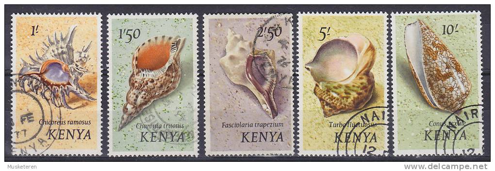 Kenya 1971 Mi. 45-49 1-10 Sh Weichtiere Des Meeres Shells Conch Konkylien - Kenia (1963-...)