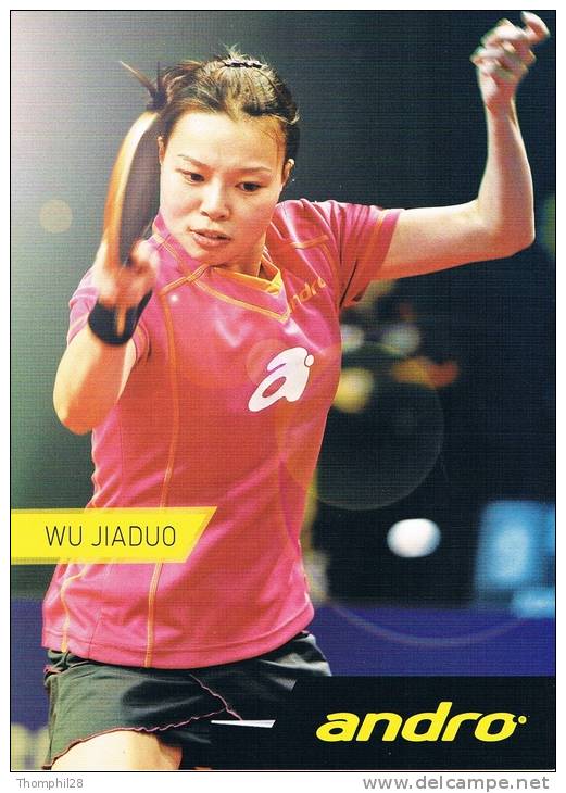 WU JIADUO - Joueuse Allemande Né En Chine, Club De Kroppach - Team ANDRO - Au Dos CV Et Palmarès - TBE, Neuve - Tennis De Table