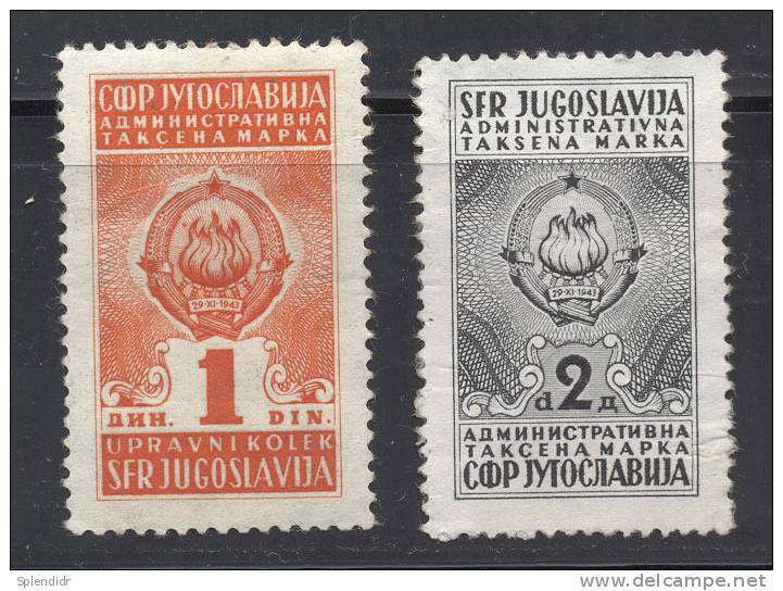 REVENUE Administration-TAX-YUGOSLAVIA-DUE-1943 - Timbres-taxe