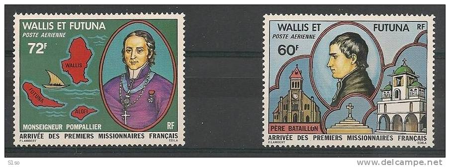 WALLIS Et FUTUNA 1978  Poste Aerienne  PA 82 Et 83 Neufs Sans   Charniere ** Arrivée Des Premiers Missionnaires Francais - Unused Stamps